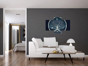 Kép – Mágikus fa szarvassal II. (90x60 cm)