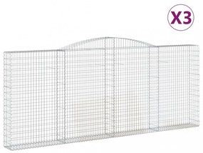 3 db íves horganyzott vas gabion kosár 400x30x160/180 cm