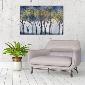 Kép egy szarvasról az erdőben (90x60 cm)