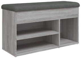 szürke sonoma színű szerelt fa cipőtároló pad 82 x 32 x 45,5 cm