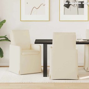 Étkező Székek 2 pcs Bézs 57 x 67 x 98 cm Vászon