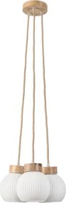 Zsinóros csillár LOOMIS 3xE27/15W/230V 83 cm bézs/tölgy
