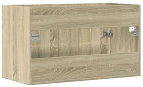 sonoma tölgy színű szerelt fa mosdószekrény 80 x 38,5 x 46 cm