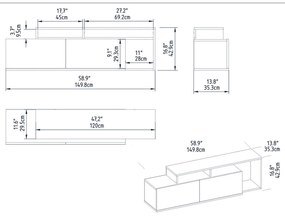 Nexera Walnut TV-állvány