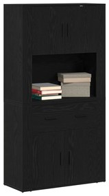 Fekete tölgy Highboard 80x33x150 cm Szerelt fa
