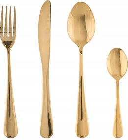 Evőeszköz Szett Rozsdamentes Acél Szett Arany 4 Személyes 16 Db-os