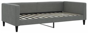 sötétszürke szövet kanapéágy matraccal 100 x 200 cm