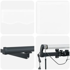 Automatikus Behúzható Napellenző LED-del Fehér 600x300 cm