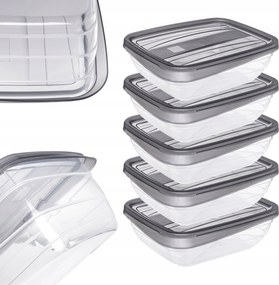 Ételtároló Doboz Uzsonnás Doboz 5 x 0,5L Uzsonnás Doboz Fedéllel Szett