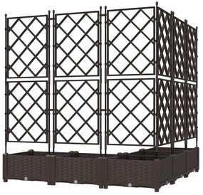Kerti Virágágyás Trellis-szel 5 db Barna 120x120x125,5 cm