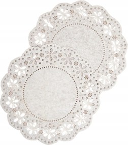 Tanda filc asztalszőnyeg áttört ekrü mintával, 2db-os szett 38 cm Homla