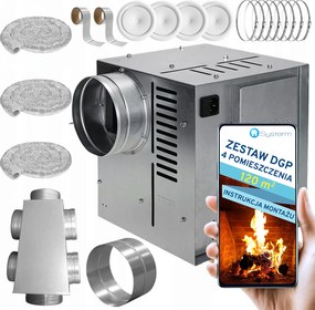 Kandalló Turbina Kandallóventilátor Szett Dgp 4 helyiség 120m2