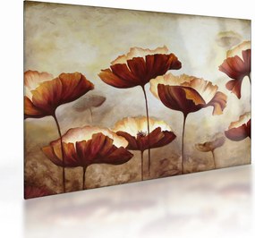 Piros virágok képe (üvegen) (70x50 cm)