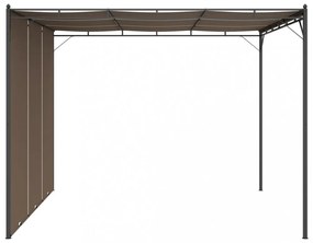 tópszínű kerti pavilon oldalfüggönnyel 3 x 3 x 2,25 m