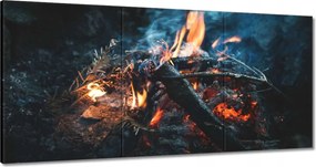 Festmények 180x90 Tűz az éjszakában az erdőben