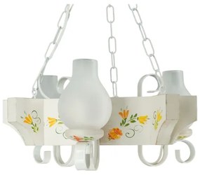 Brilagi - Láncos csillár QUEEN 3xE14/40W/230V bükk/krémszínű