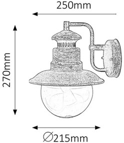 Rabalux 8163 - Kültéri fali lámpa ODESSA 1xE27/60W /230V IP44