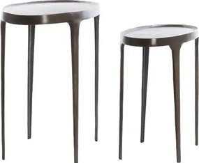 Fém kerek tárolóasztal szett 2 db-os 33x70 cm Arica – Light &amp; Living