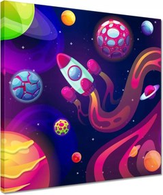 Vászonkép 40x40 Űrrakéta repül egy új bolygóra