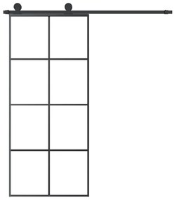 ESG üveg és alumínium tolóajtó fémszerelvény-szettel 90x205 cm