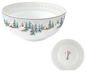 Karácsonyi porcelán tál - 15 cm Chalet