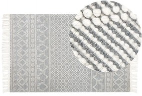 Szürke és bézs gyapjúszőnyeg 160 x 230 cm SOLHAN Beliani