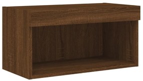 barna tölgy színű TV-szekrény LED-világítással 60 x 30 x 30 cm