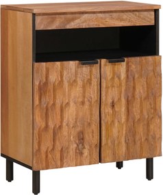 vidaXL Széf tárolóval Akácbarna felület 60 x 33 x 75 cm Tömör Mangófát