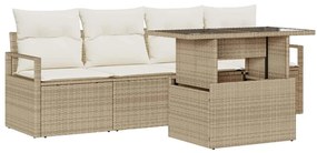 Kerti Kanapé Szett 5 pcs bézs és krémszínű 100 x 55 x 73 cm