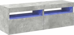 vidaXL 2 db betonszürke TV-szekrény LED-lámpákkal 60 x 35 x 40 cm