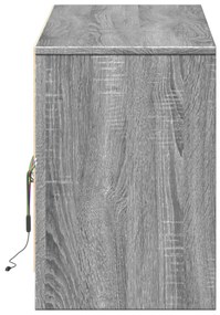 szürke sonoma színű szerelt fa LED-es TV-szekrény 140x34x50 cm
