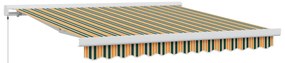 Kézi Teleszkópos Napernyő Zöld és Sárga 300x250 cm