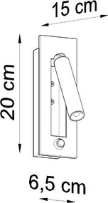Fekete fém fali lámpa Chimery – Sollux