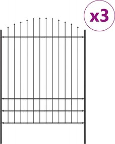 vidaXL Kerti Kerítés 3 pcs Szürke 170 x 225 cm Porszórt acél