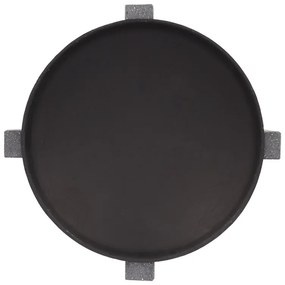 Fém tűzrakó tál, terrazzo gránit állványon, 60 cm átmérőjű