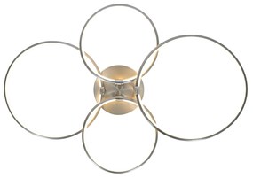 Acél mennyezeti lámpa LED-del, 3 fokozatban állítható fényerővel, 4 lámpás - Joaniqa