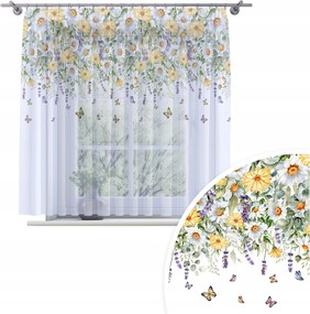 Függöny Kész Fátyol 200X150 Festett Mintás Béka Szalag Függöny 807