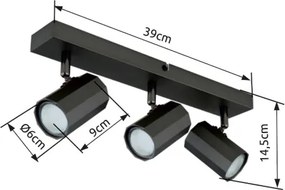 Globo 57918-3 Spotlámpa fém szürke matt, alumínium szürke matt, HxSzxM: 390x60x145mm, 3x GU10 25W 230V izzók nélkül
