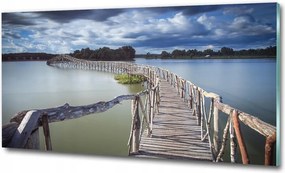 Fotó kép edzett üveg Köd az erdőben 100x70