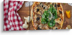 Pizza képe (órával) (90x30 cm)