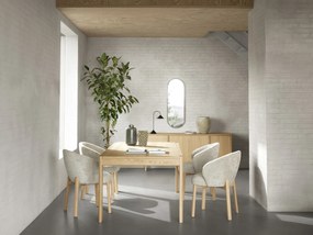 MAZZONI EXPORT DEBORA Bézs (Juto 4 szövet)/lakkozott tölgyfa váz - RETRO FA KAGYLÓSZÉK NAPPALIBA ÉTKEZŐBE IRODÁBA