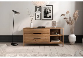 Natúr színű tölgyfa alacsony komód 140x64 cm Twig – The Beds