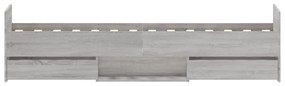 szürke sonoma ágykeret fej- és lábtámlával 75 x 200 cm
