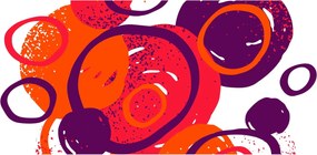 Kép - Motívum körökkel meleg színekben (120x50 cm)