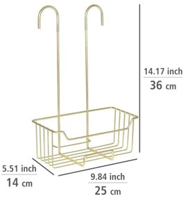 WENKO 25937100 - Zuhanykosár MILO 25x36 cm rozsdamentes acél/arany/átlátszó