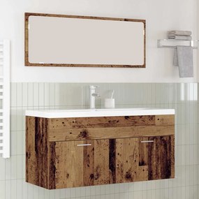 vidaXL Fürdőszoba Székény fiókkal Öreg fa 100 x 38,5 x 46 cm Faanyag