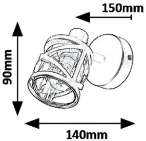 Rabalux 5335 - Fali spotlámpa OBERON 1xE14/40W/230V