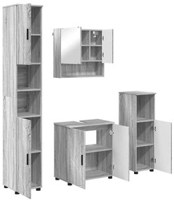 Fürdőszoba bútor szett 4 pcs Szürke sonoma 61 x 35 x 64 cm