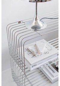 Fényes ezüstszínű fém fali könyvespolc 70x30 cm Wire – Mette Ditmer Denmark