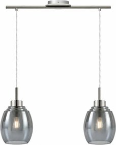 BRILAGI - LED csillár kábellel RETRO GLASS 2xE27/60W/230V matt króm/füstszürke